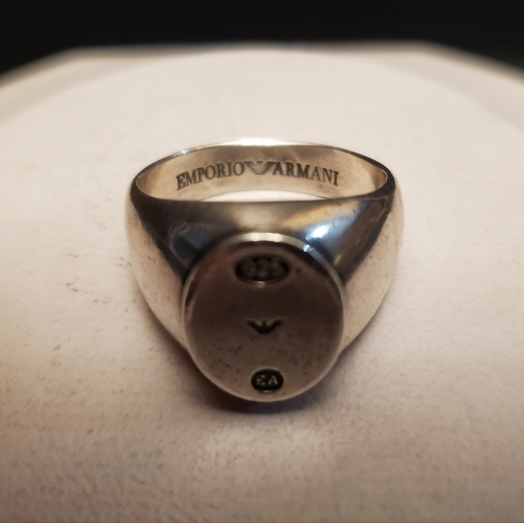 Emporio Armani Sterling Silver Signet Ring - Picture 4 of 11